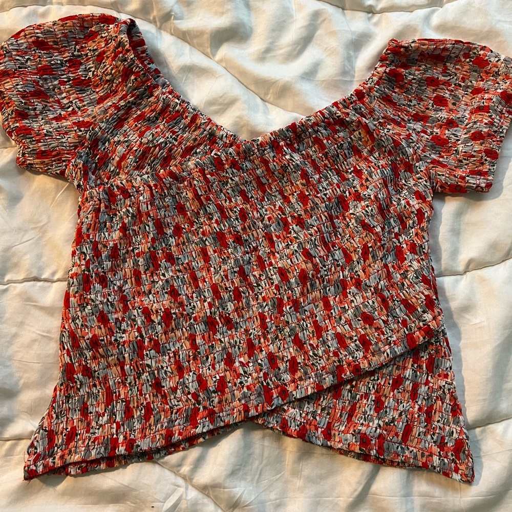 Floral Off the Shoulder Crop